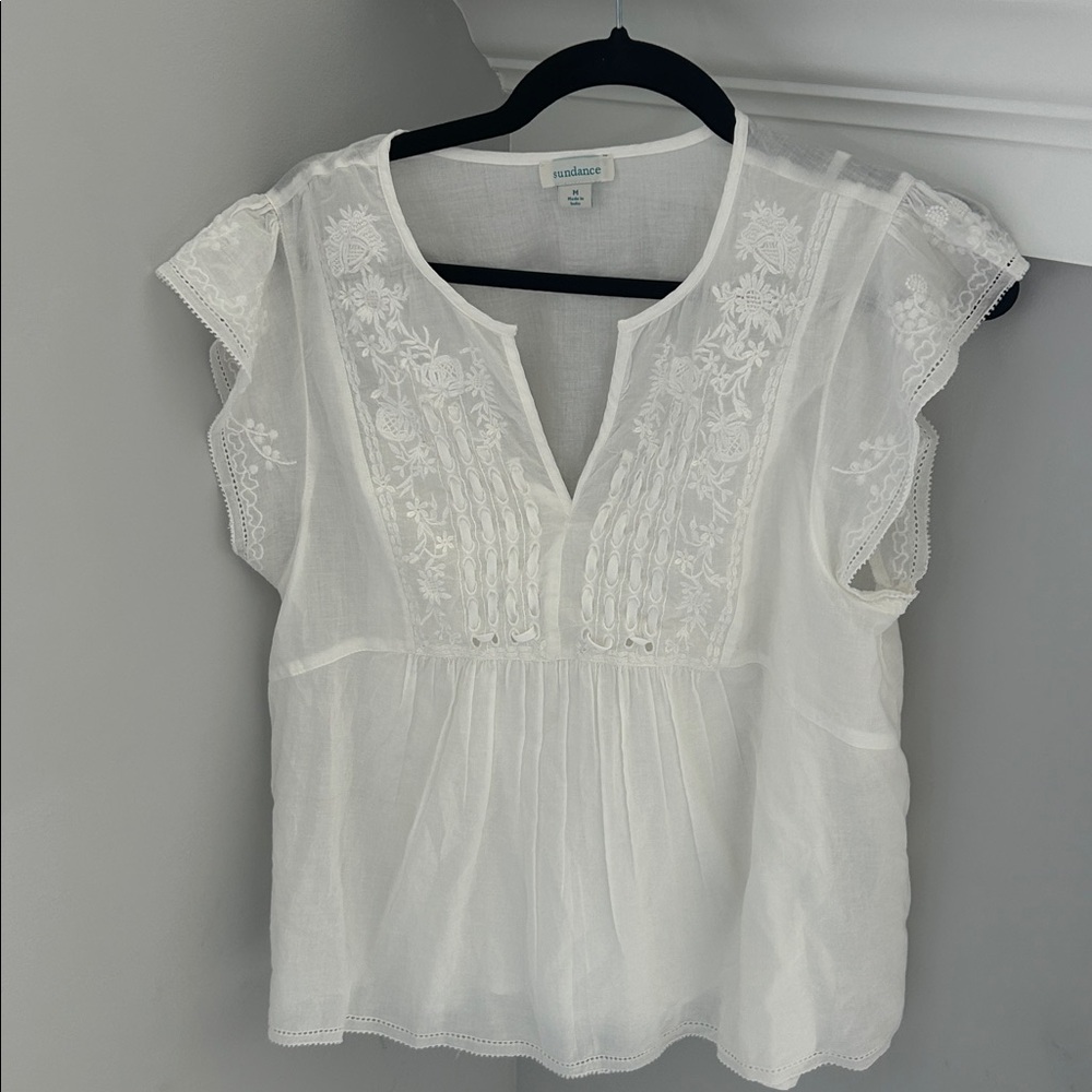 Sundance Ivory Embroidered Top